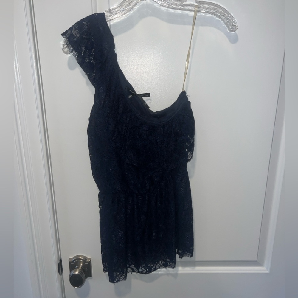 Navy lace one strap stop